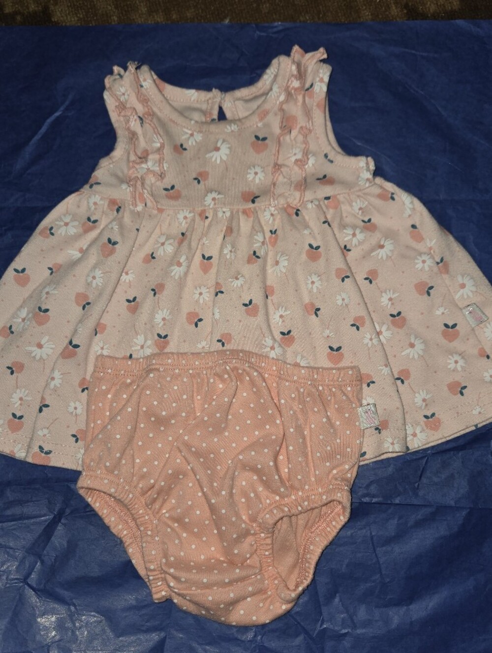 Peach Floral Ruffle Dress with Matching Bloomers - Kids